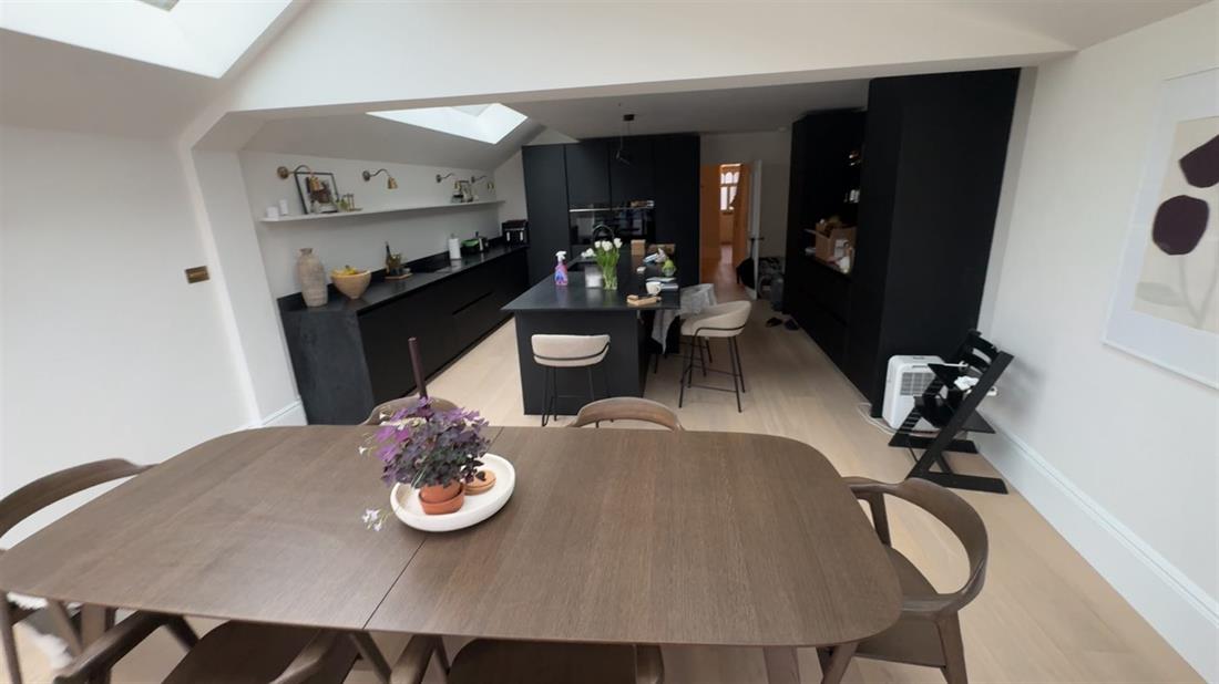Black Kitchen and Skylights